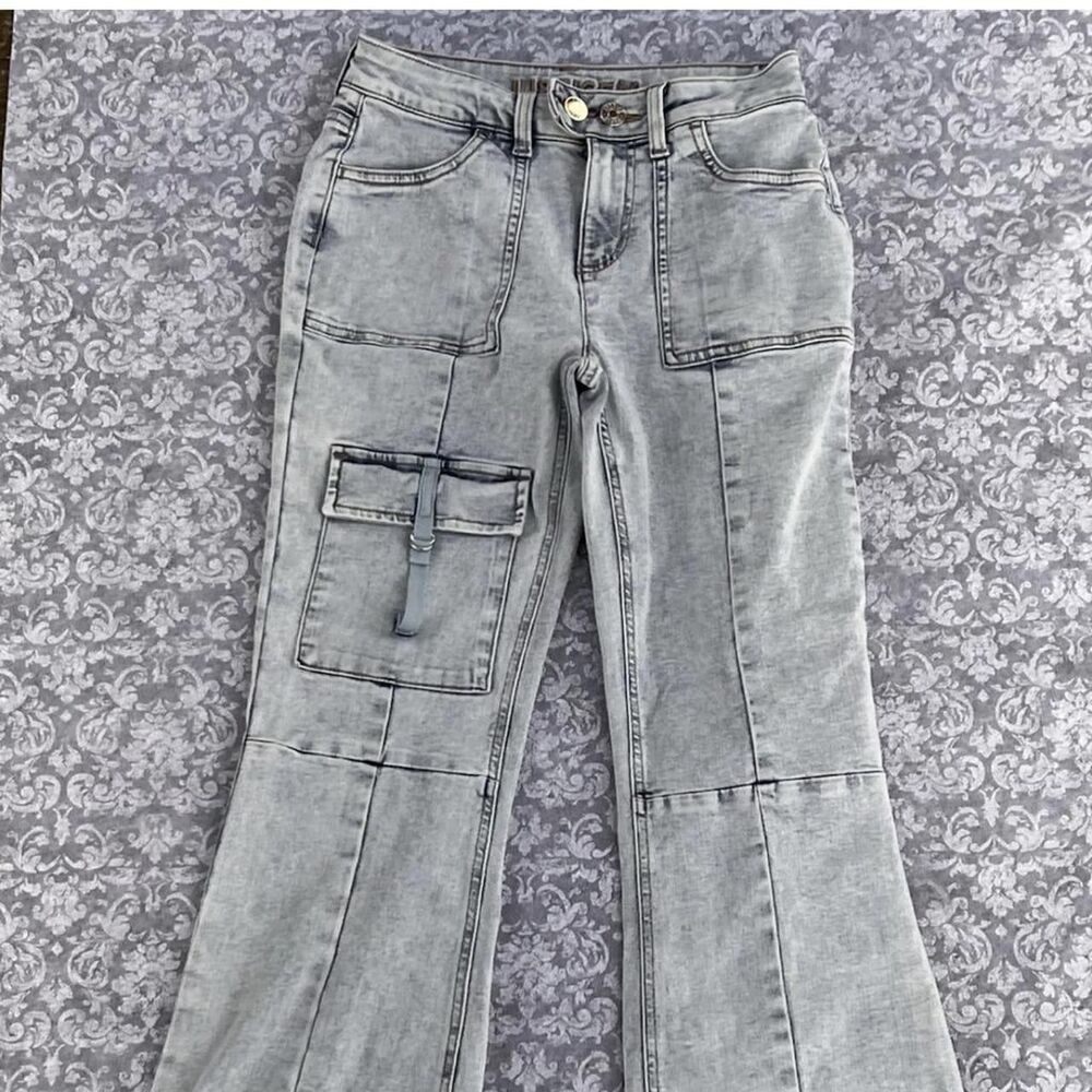 Justice Women's Blue and Grey Jeans